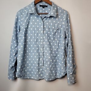 Tommy Hilfiger polka dot button down shirt